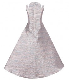 Rare Editions Pink Metallic Jacquard Pleated Overlay Dress 